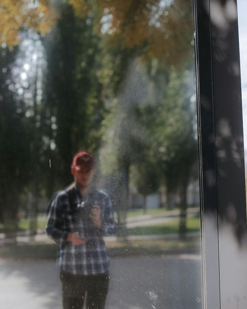 Beautiful landscape seen through a clear window frame